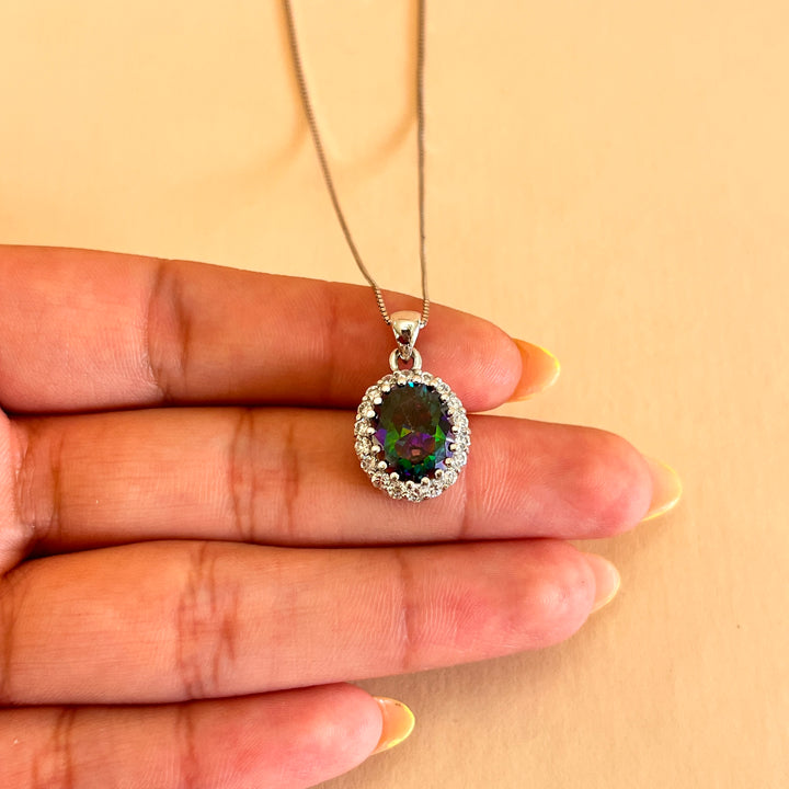 Watermelon oval zircone set