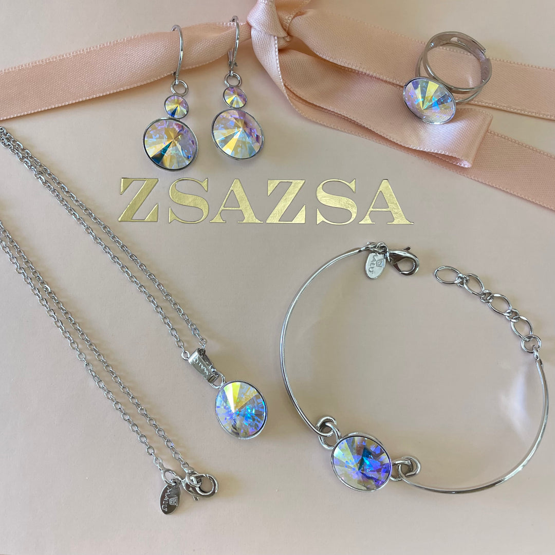 Aurora borealis Swarovski crystals set