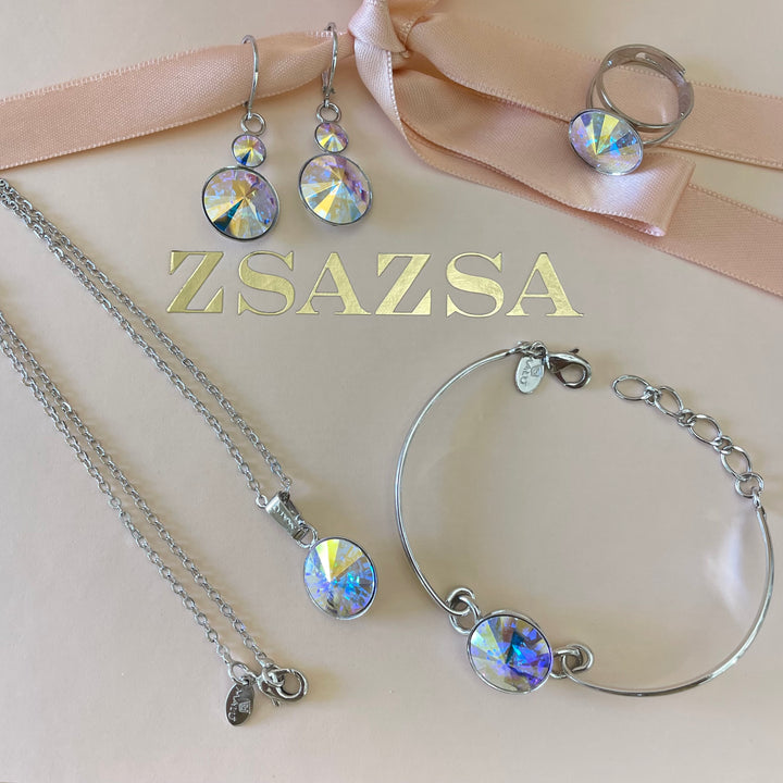 Aurora borealis Swarovski crystals set