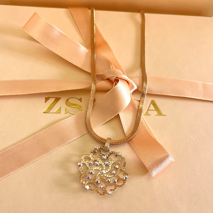 Aurora borealis and rose gold handmade set