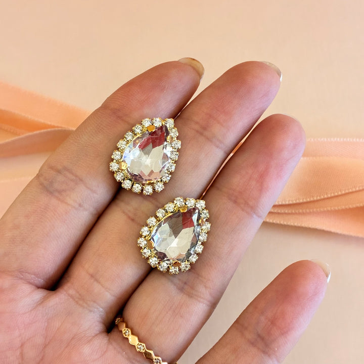 Teardrop lilac Preciosa Crystals gold plated set