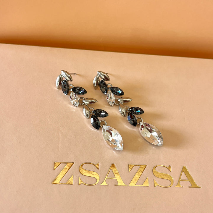 Marquise grey Swarovski crystals set