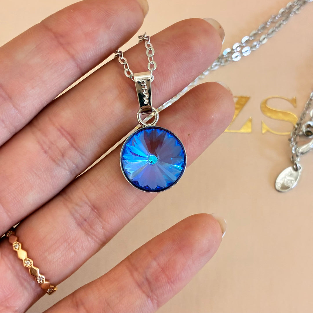 Basic lilac silver pendant