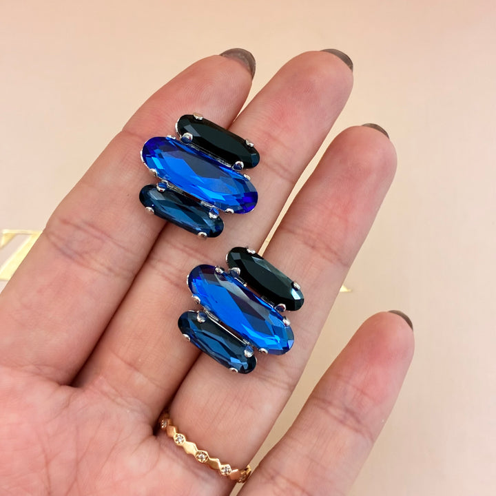 Blue and black Swarovski crystals set