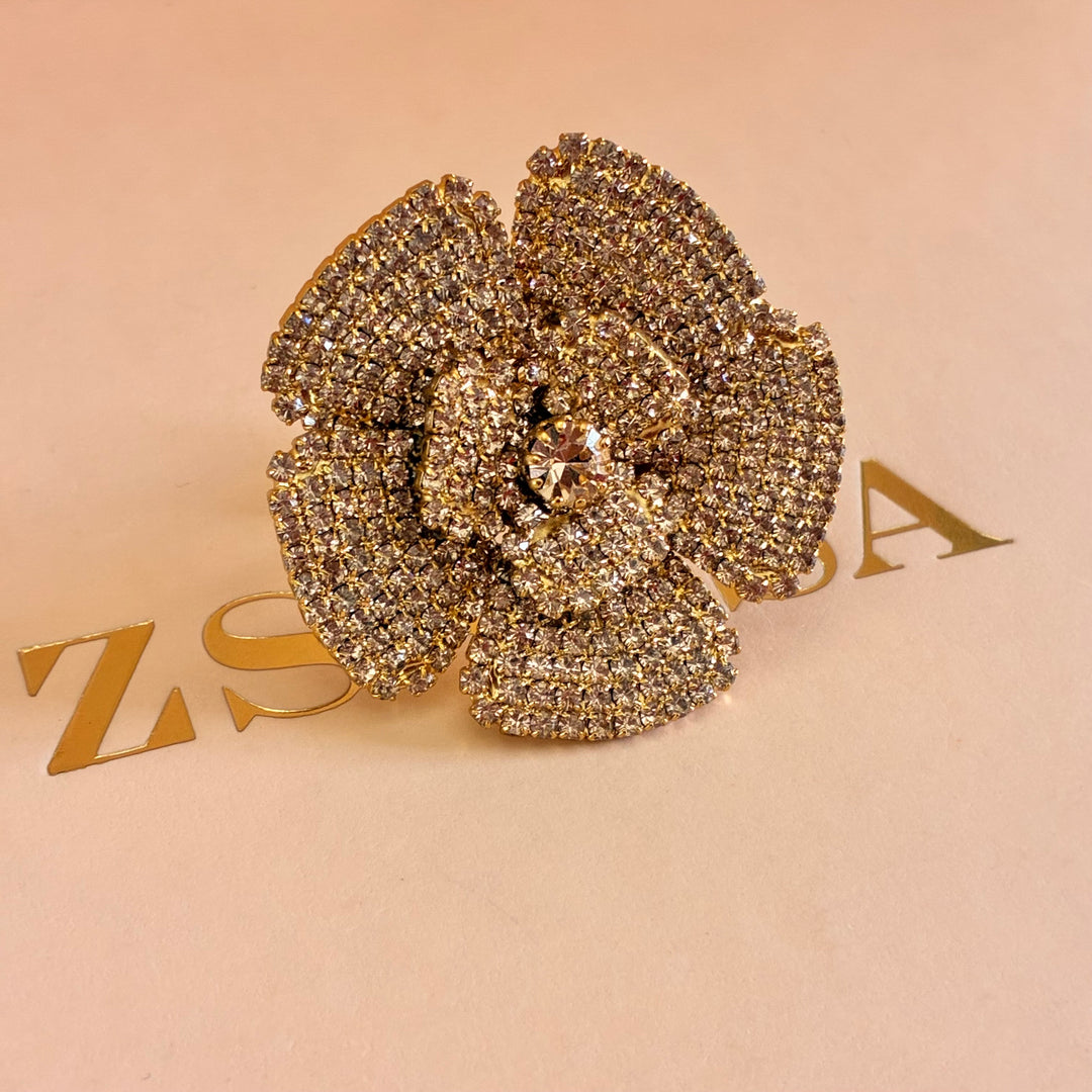 Big Flowers Bronze Swarovski crystals set