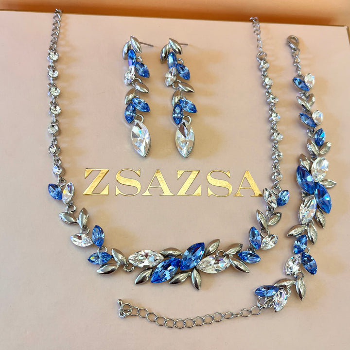 Light blue Swarovski crystal set