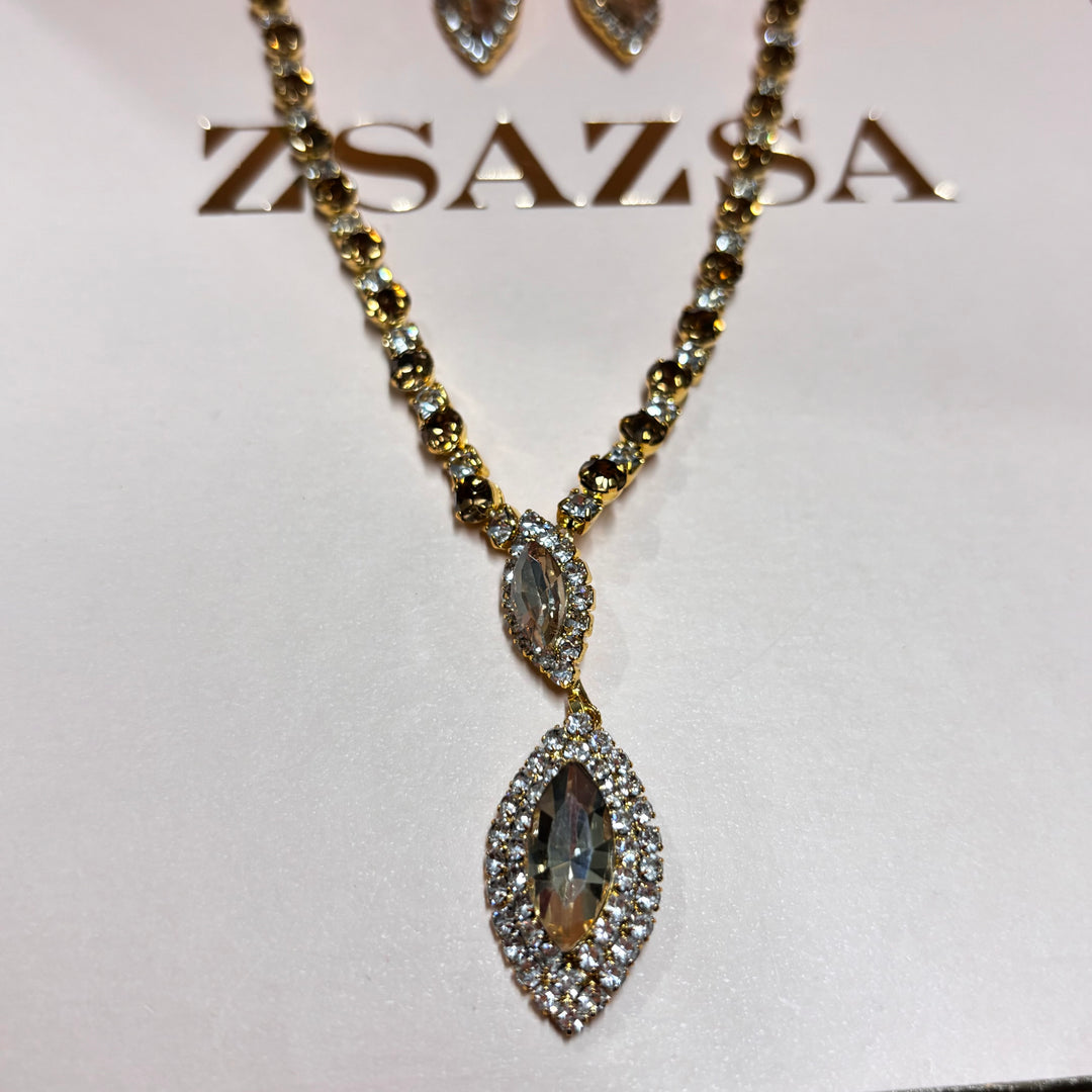 Marquise bronze rhinestone set