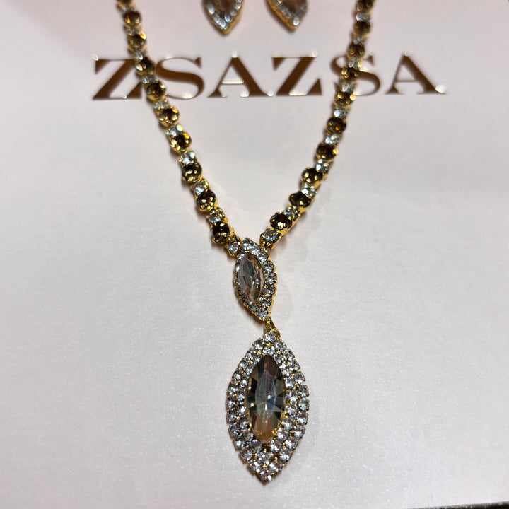Marquise bronze rhinestone set