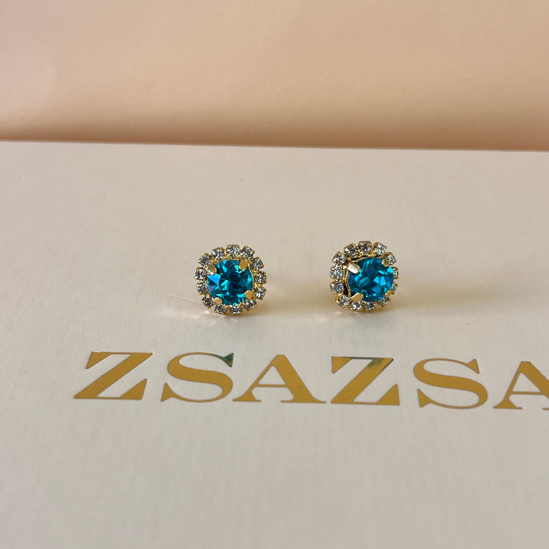 Turquoise Swarovski crystals set