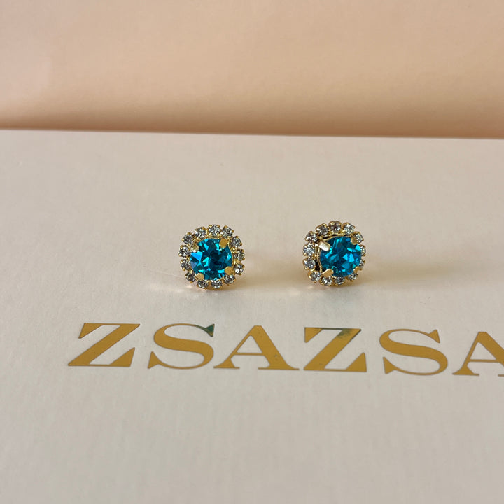 Turquoise Swarovski crystals set