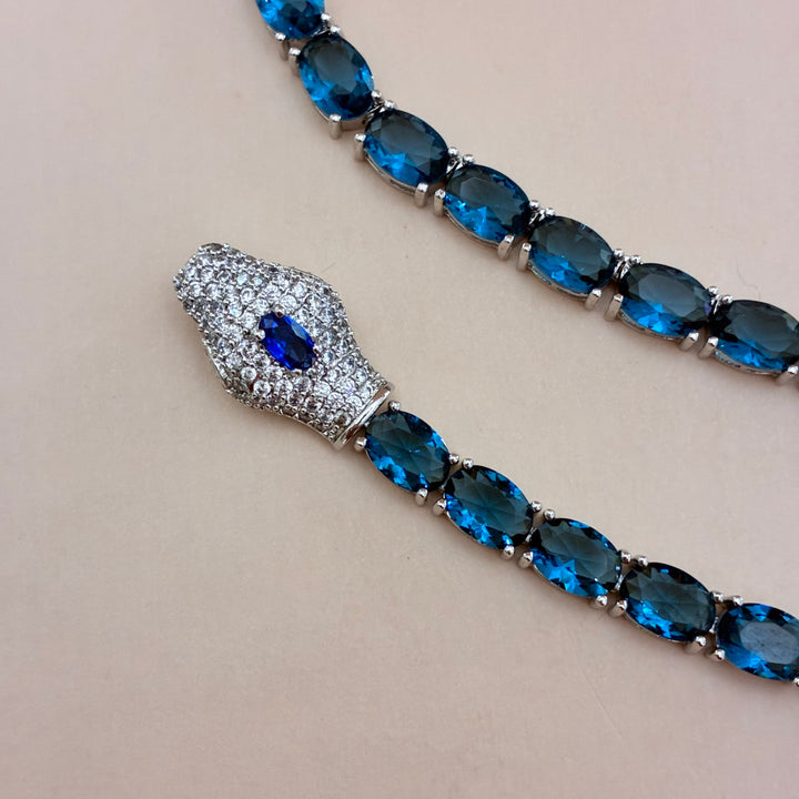 Snake navy blue zircone set
