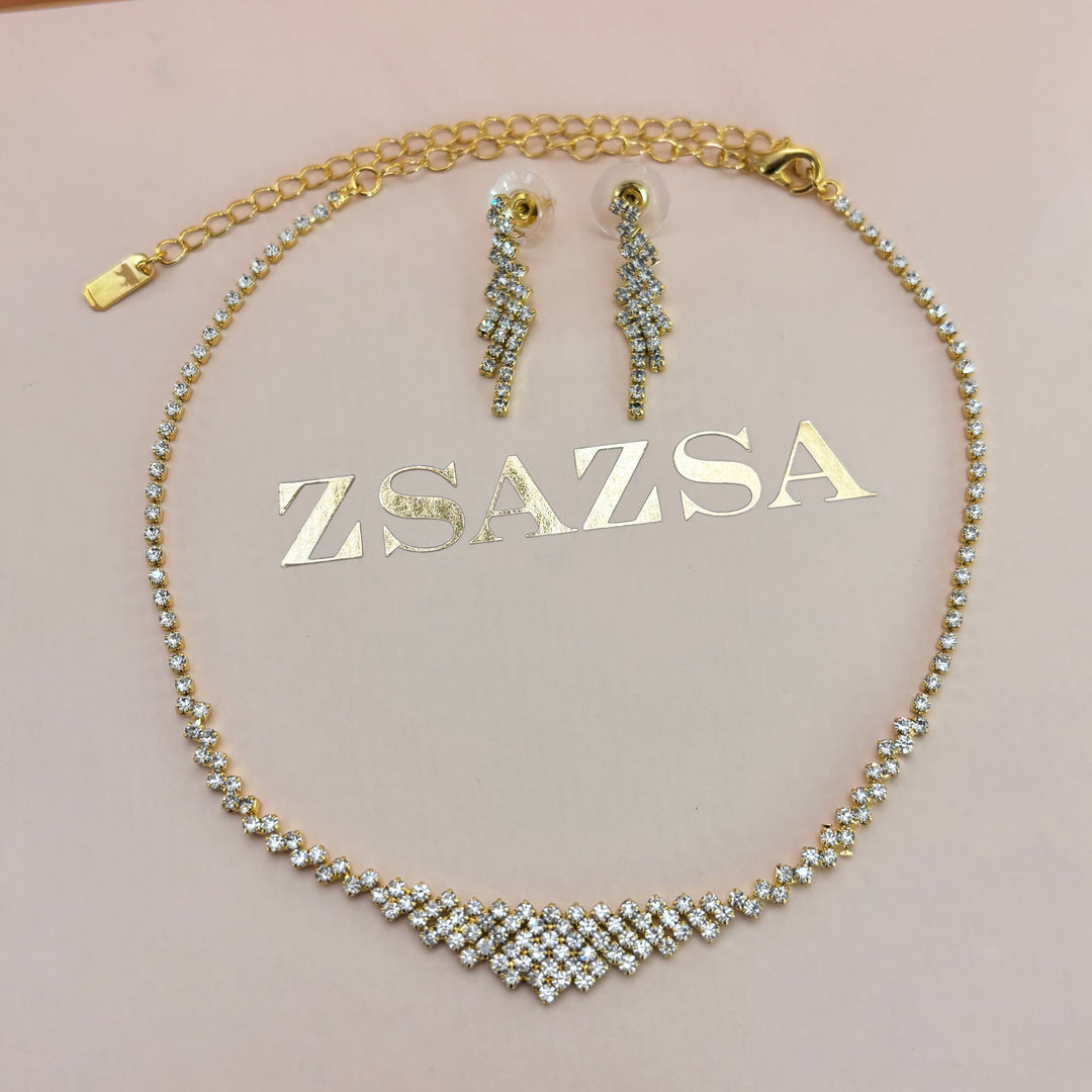 Rhinestone gold set