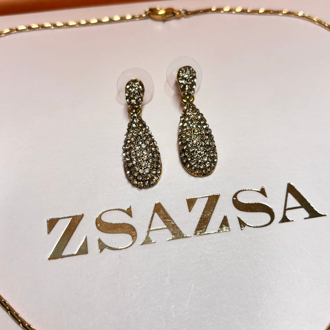 Teardrop bronze rhinestone set