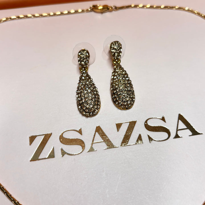 Teardrop bronze rhinestone set