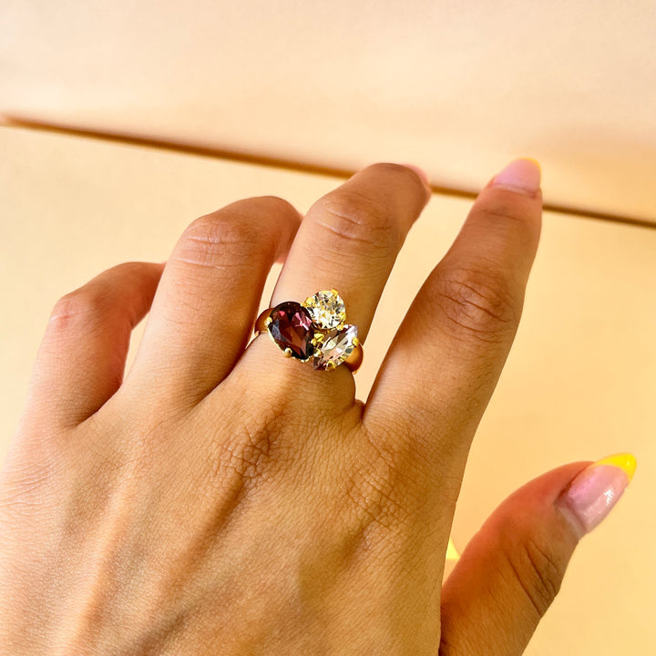 Purple teardrop Swarovski crystals set