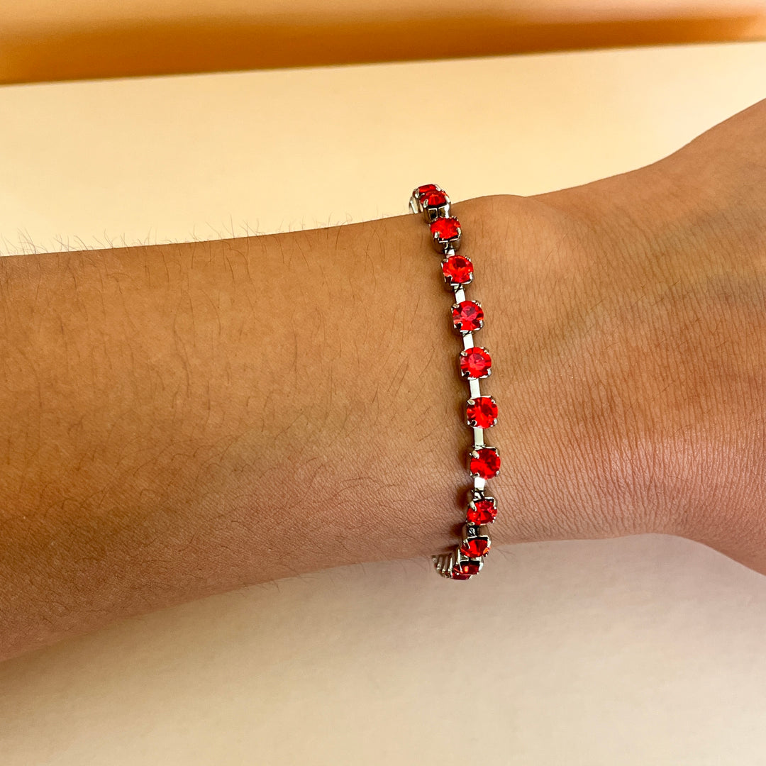 Red preciosa crystals bracelet