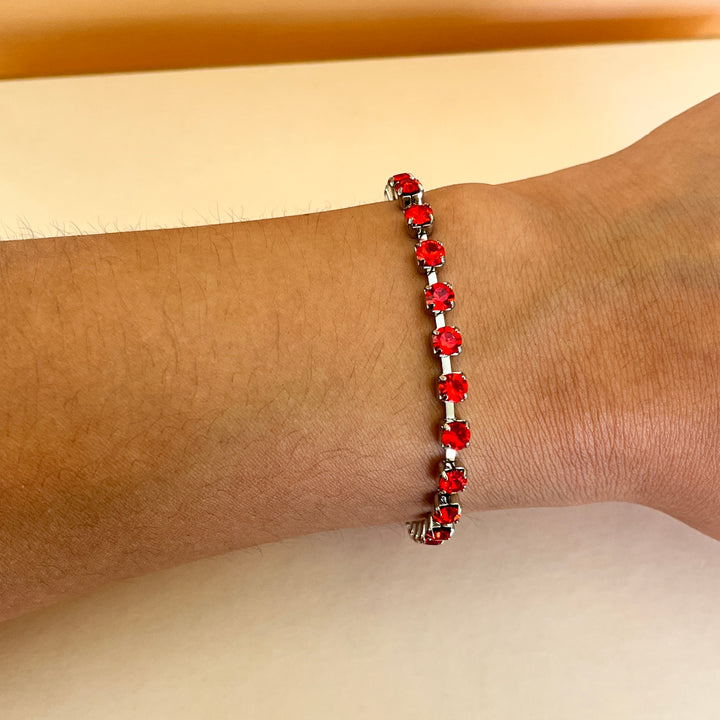 Red preciosa crystals bracelet