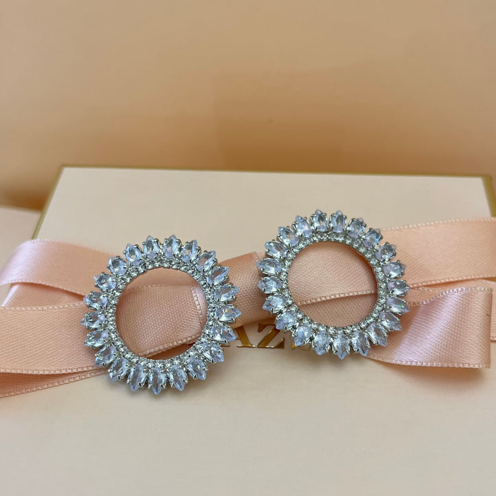 Round zircone marquise earrings