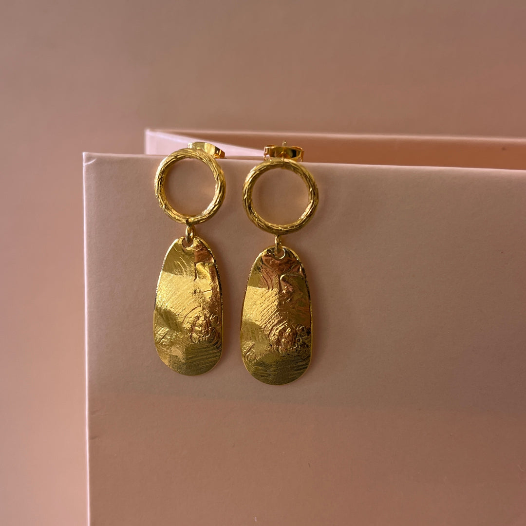 Gold handmade earrings