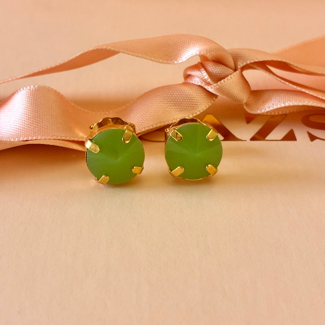 Green Swarovski crystals studs