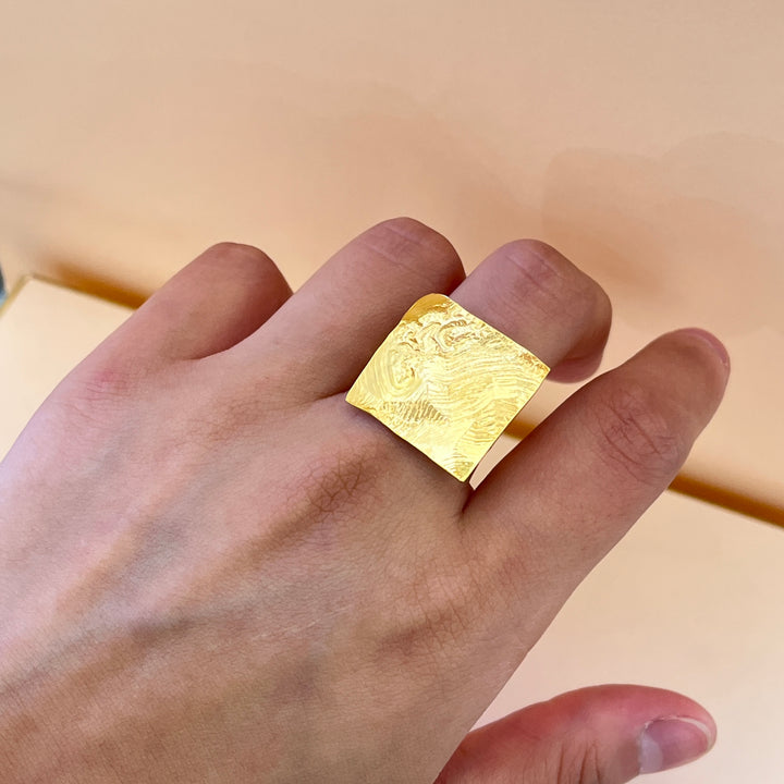 Gold handmade studs & ring