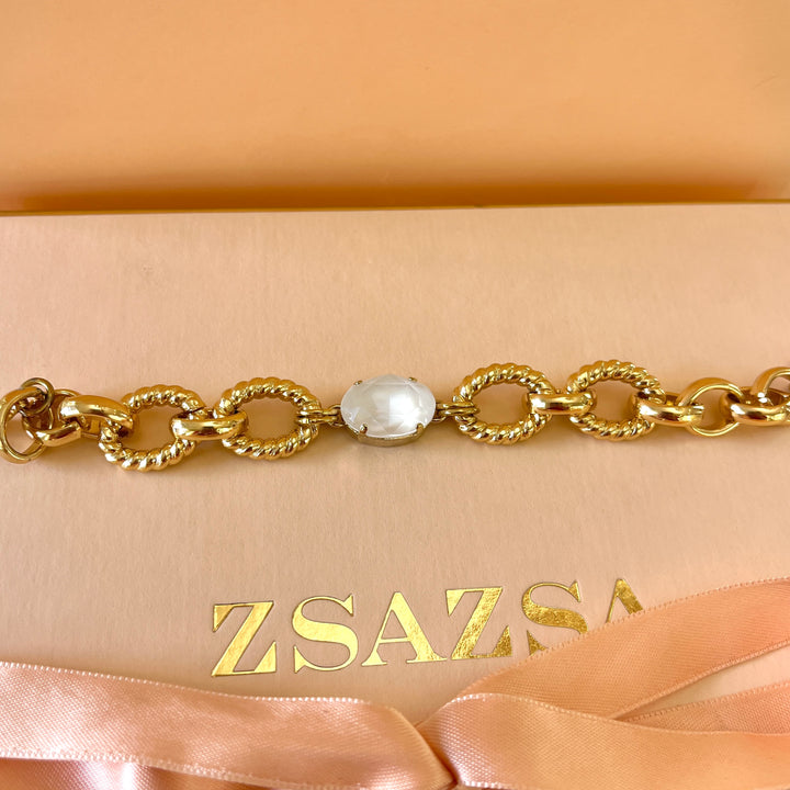 White Swarovski crystals bracelet
