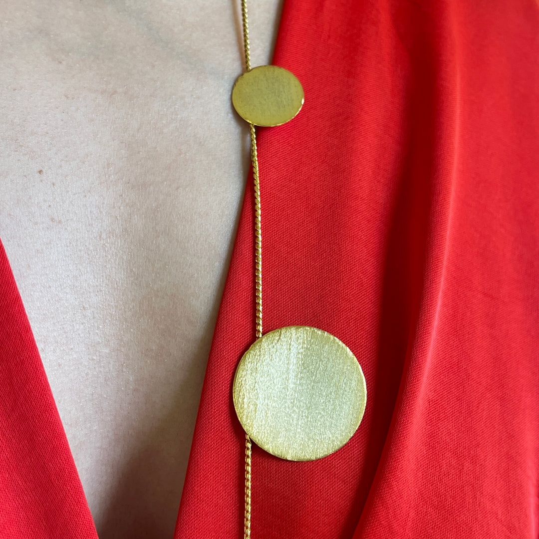 Gold handmade long necklace