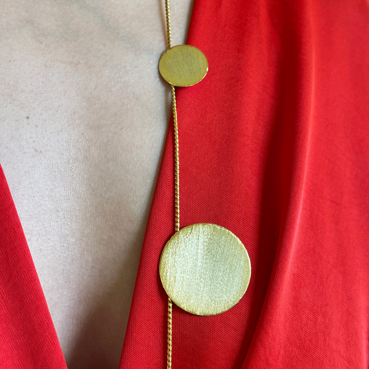 Gold handmade long necklace