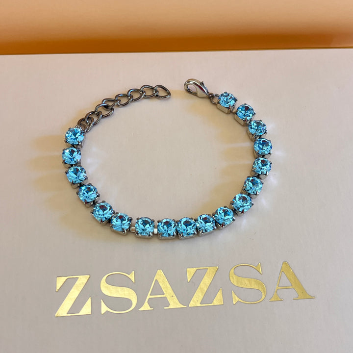 Turquoise Preciosa crystals tennis bracelet