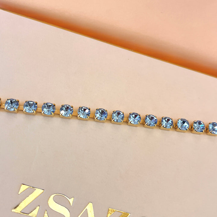 Light blue Swarovski crystals tennis bracelet