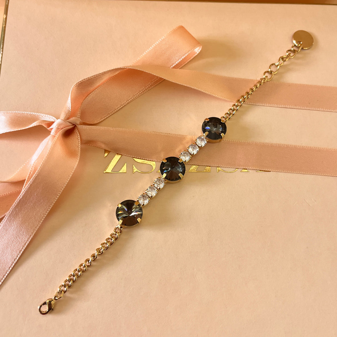 Grey preciosa crystals bracelet