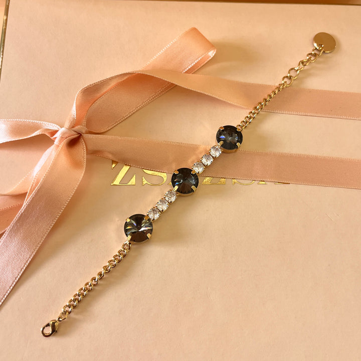 Grey preciosa crystals bracelet
