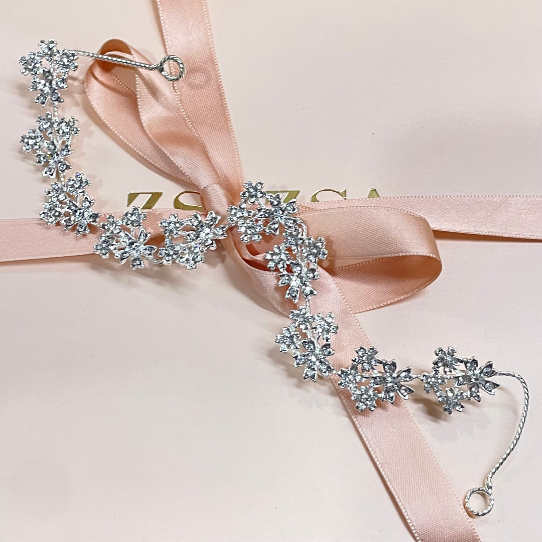 Silver flower cluster headpiece