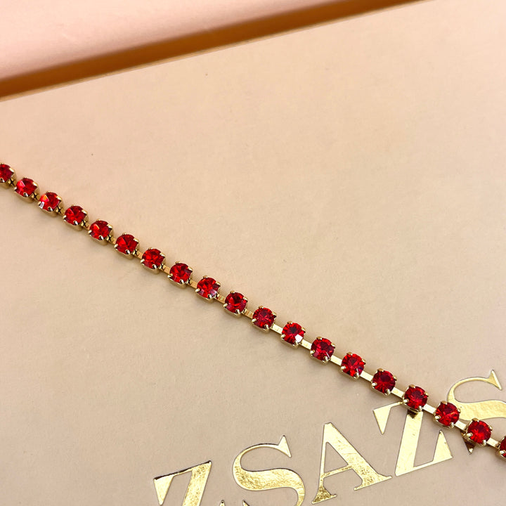 Red preciosa crystals bracelet