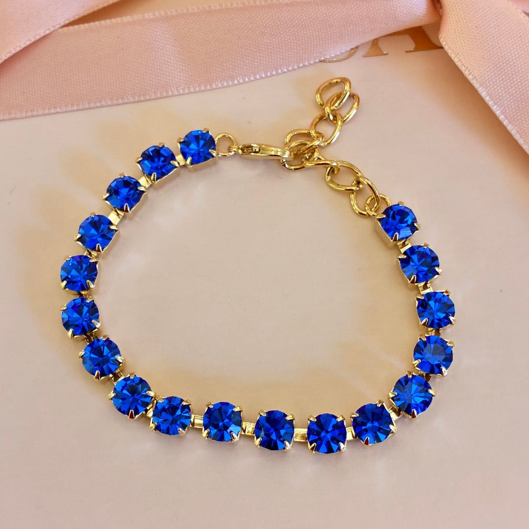 Royal blue Swarovski crystals bracelet