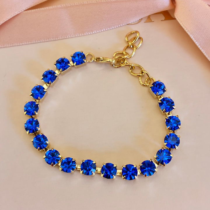 Royal blue Swarovski crystals bracelet