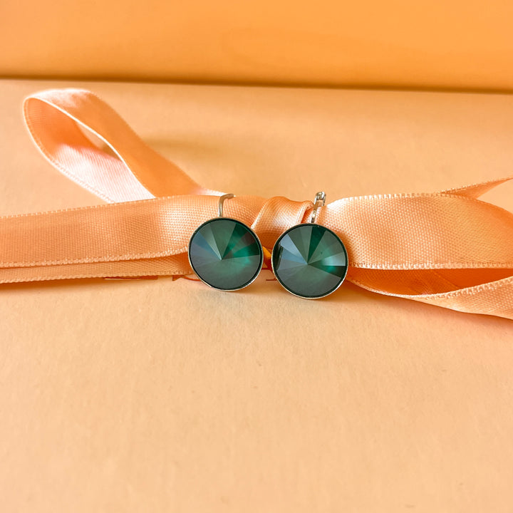 Dark green Swarovski crystals set