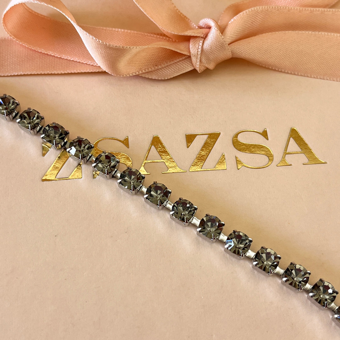 Grey preciosa crystals bracelet