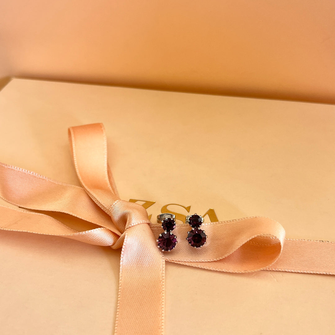 Purple preciosa crystals studs