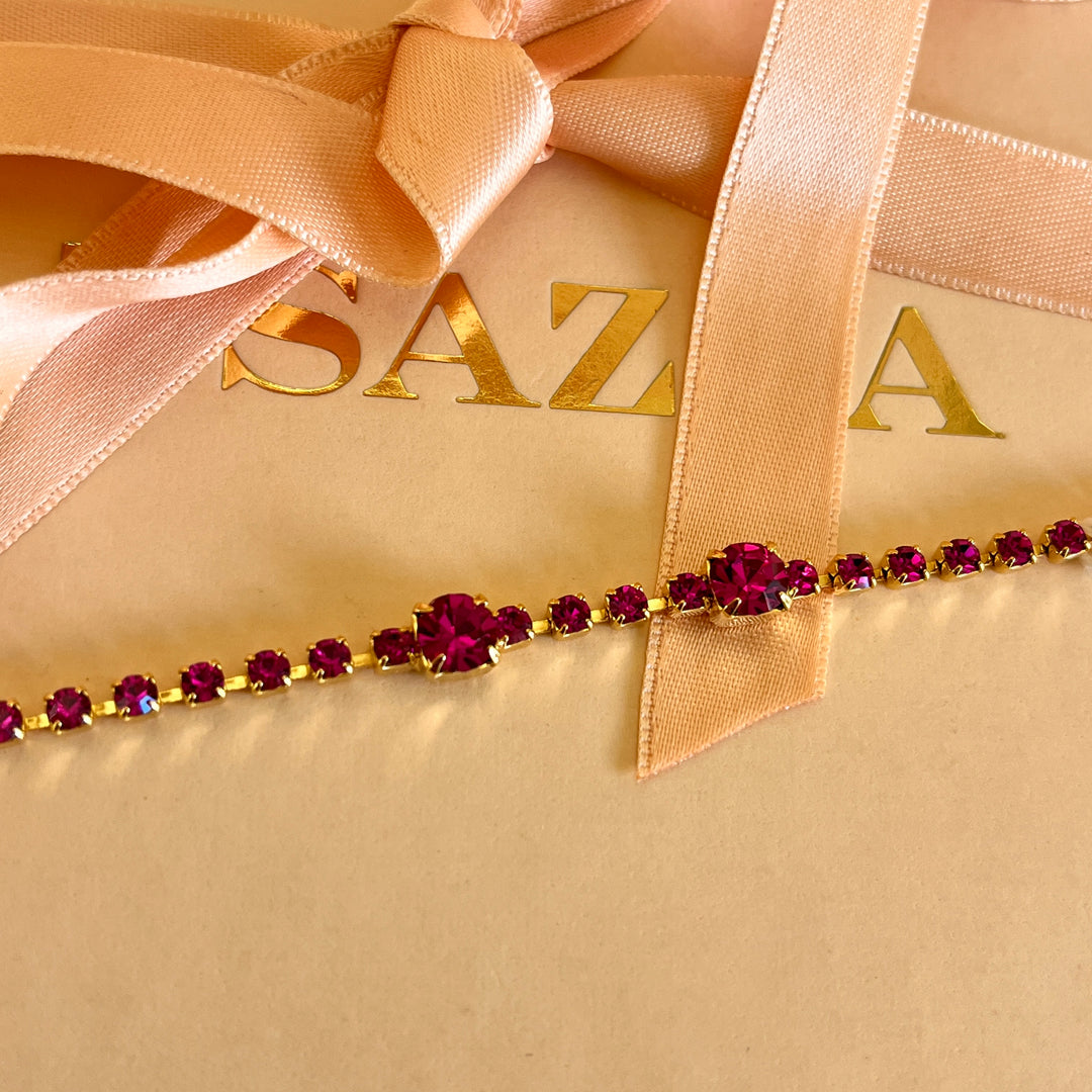 Fuchsia Swarovski crystals bracelet