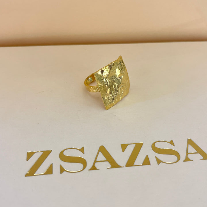 Gold handmade studs & ring