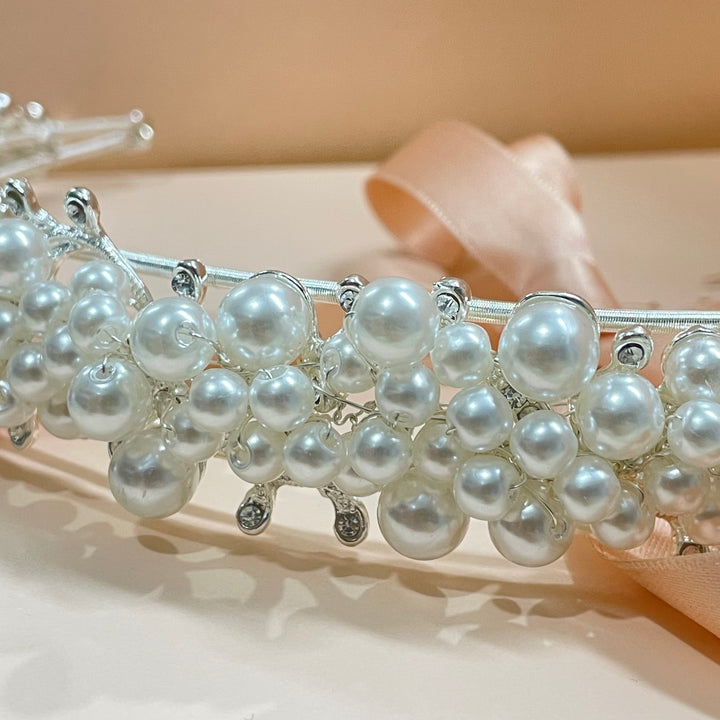 Cluster pearl headband
