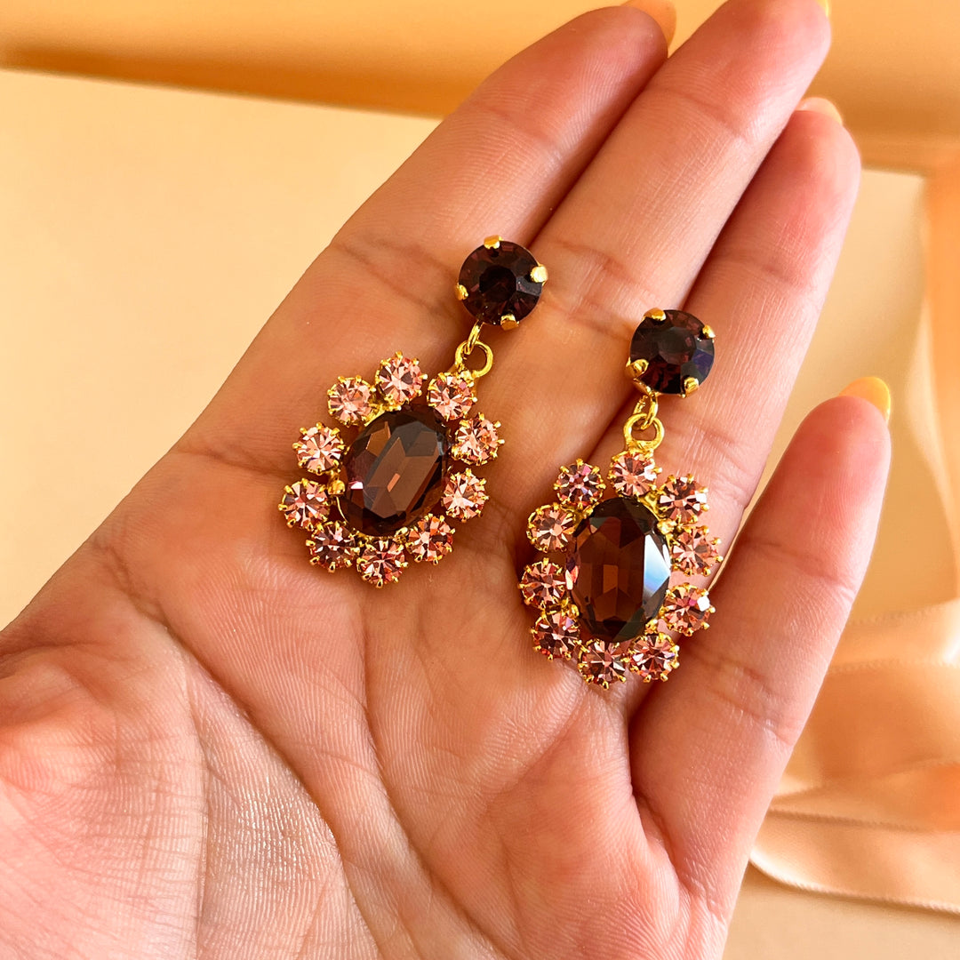 Purple and light pink preciosa crystals set