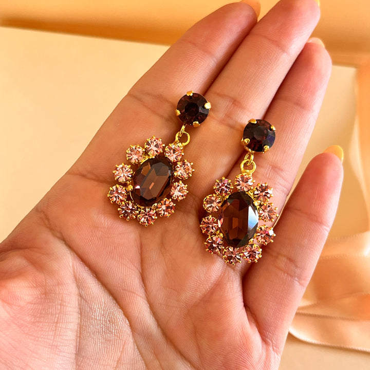 Purple and light pink preciosa crystals set