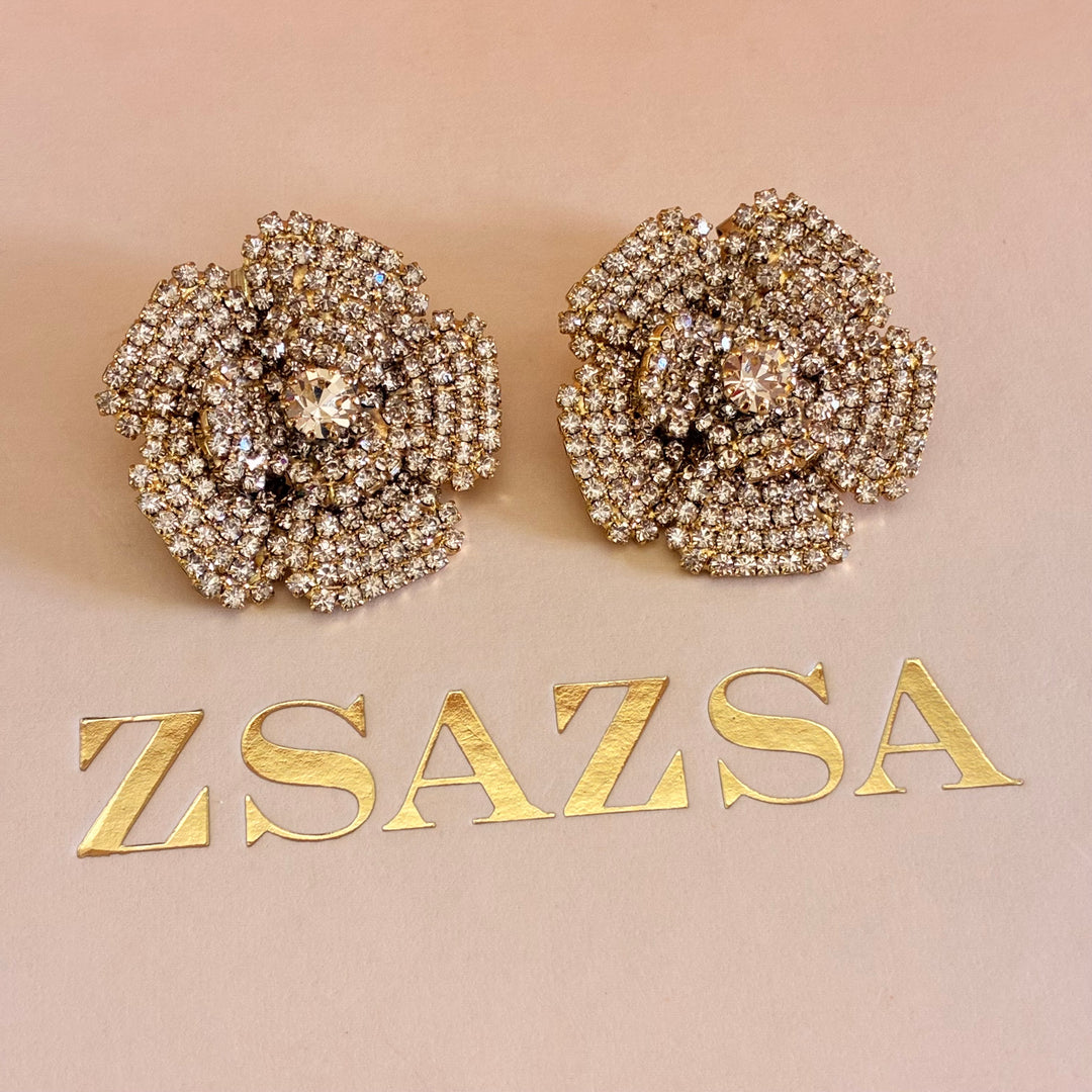 Big Flowers Bronze Swarovski crystals set