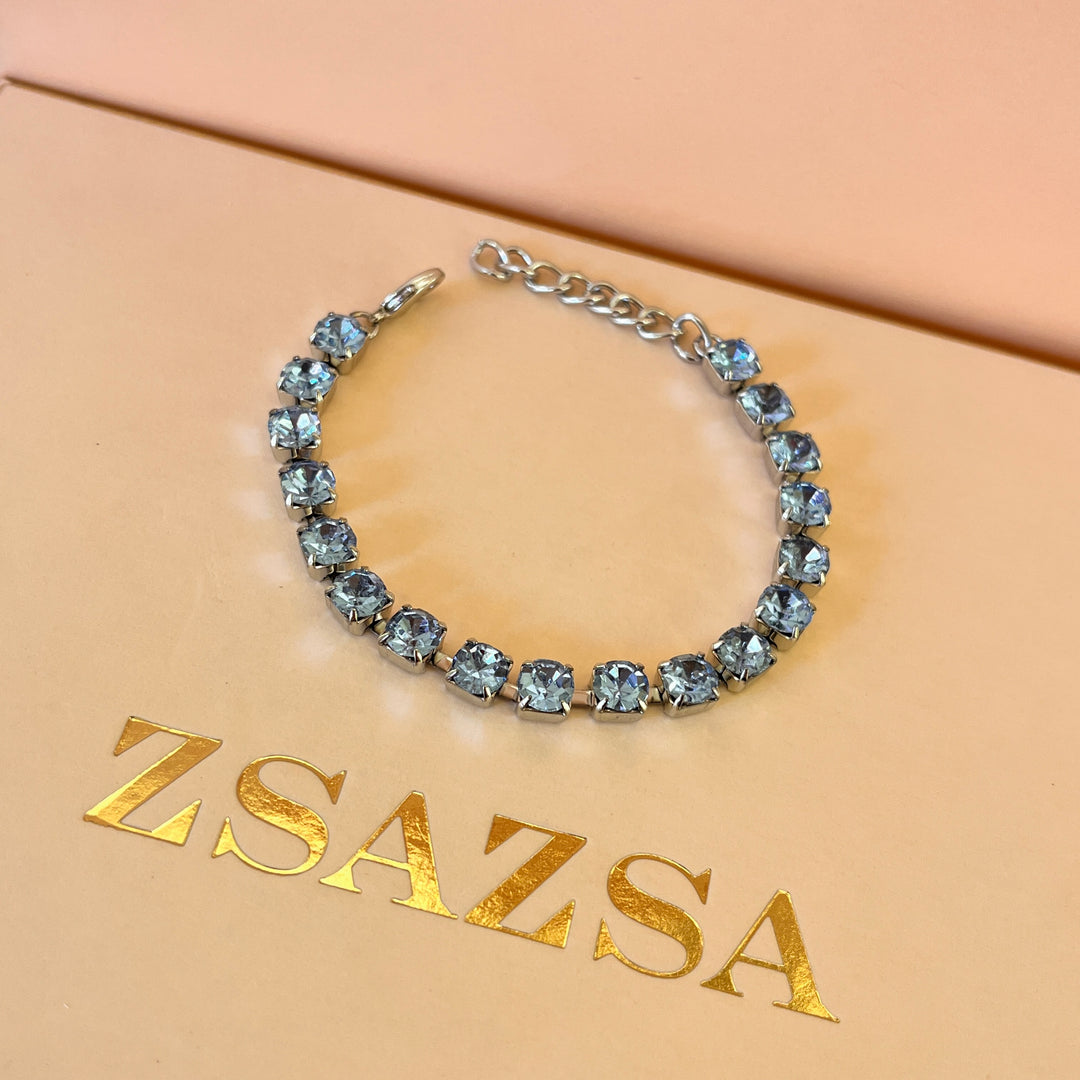 Light blue Swarovski crystals tennis bracelet