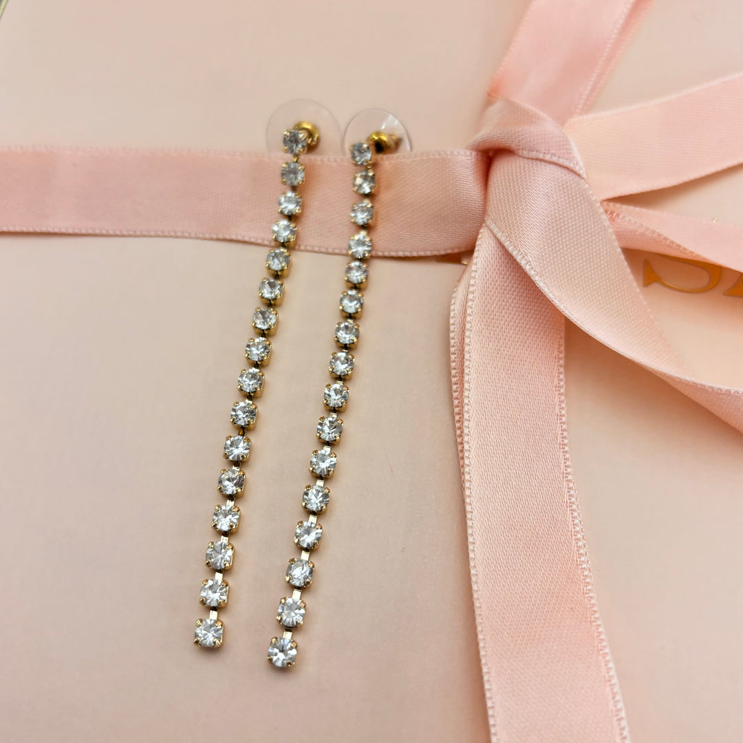 Tennis rhinestone earrings