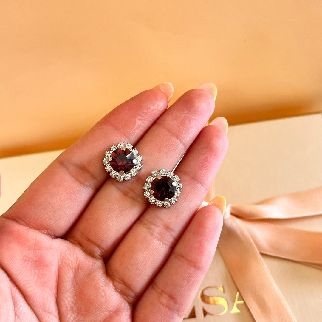 Purple flower preciosa crystals set