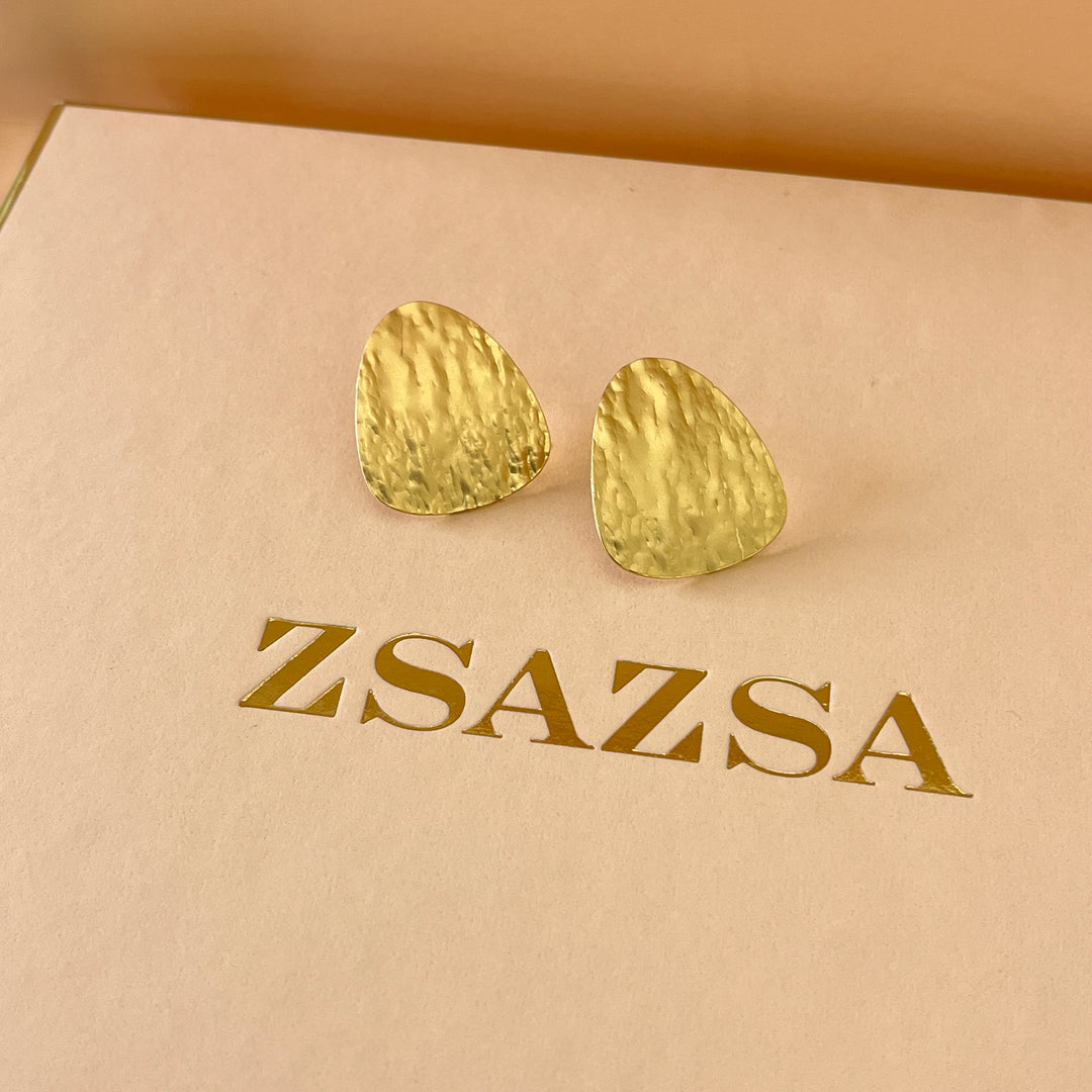 Gold handmade studs