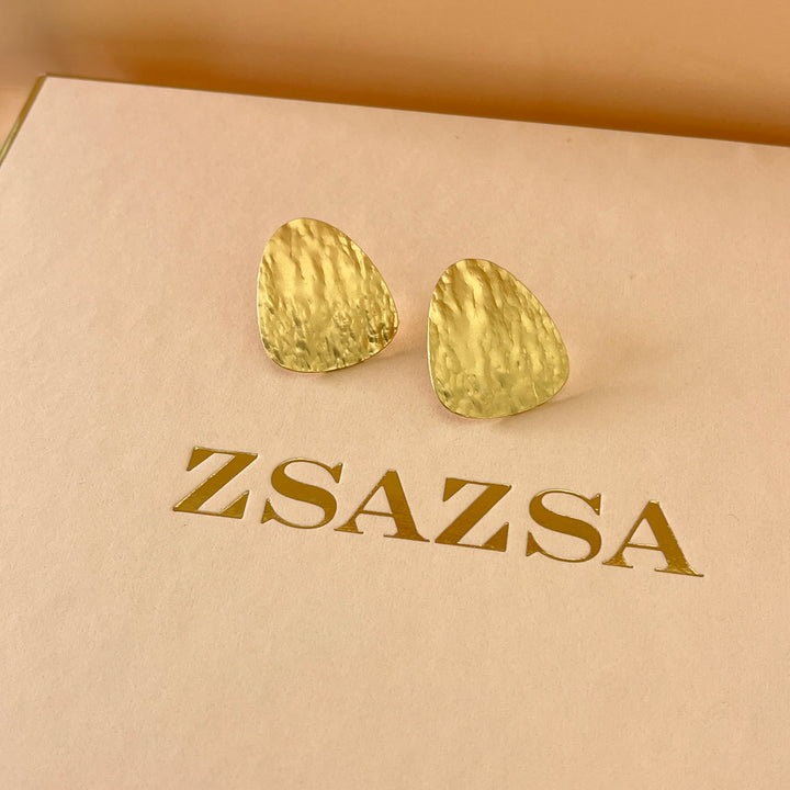 Gold handmade studs